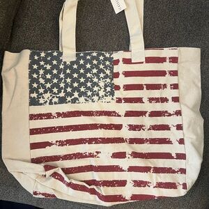 Forever 21 American Flag Tote Bag - Red, Blue, Cream